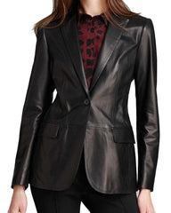 Women Genuine Leather Blazer Coat WB 30