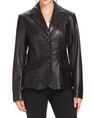 Women Genuine Leather Blazer Coat WB 31