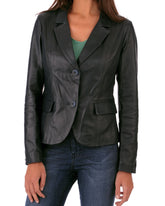 Women Genuine Leather Blazer Coat WB 33