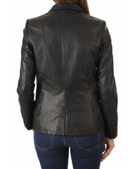 Women Genuine Leather Blazer Coat WB 34