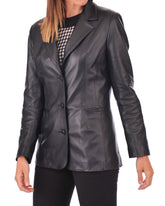 Women Genuine Leather Blazer Coat WB 35