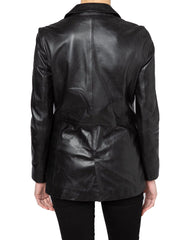 Women Genuine Leather Blazer Coat WB 36