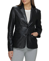 Women Genuine Leather Blazer Coat WB 37