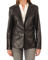 Women Genuine Leather Blazer Coat WB 42