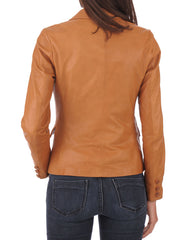 Women Genuine Leather Blazer Coat WB 43