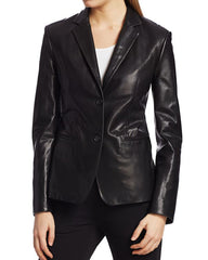 Women Genuine Leather Blazer Coat WB 45