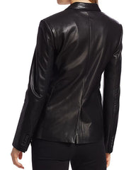 Women Genuine Leather Blazer Coat WB 45