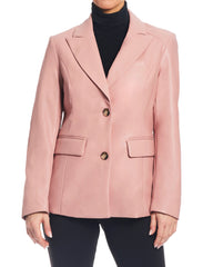 Women Genuine Leather Blazer Coat WB 46
