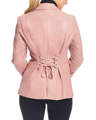 Women Genuine Leather Blazer Coat WB 46