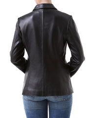 Women Genuine Leather Blazer Coat WB 48