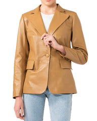 Women Genuine Leather Blazer Coat WB 49