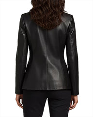 Women Genuine Leather Blazer Coat WB 50