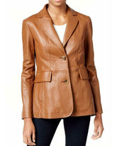 Women Genuine Leather Blazer Coat WB 52