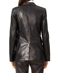Women Genuine Leather Blazer Coat WB 53