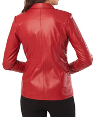 Women Genuine Leather Blazer Coat WB 55