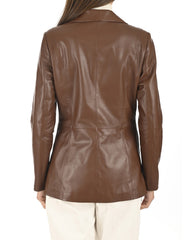 Women Genuine Leather Blazer Coat WB 56