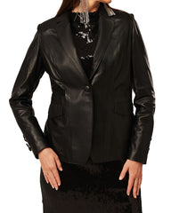 Women Genuine Leather Blazer Coat WB 57