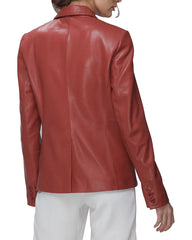 Women Genuine Leather Blazer Coat WB 59