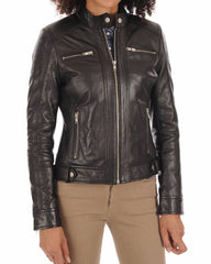 Women Lambskin Genuine Leather Jacket WJ 02
