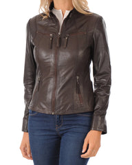 Women Lambskin Genuine Leather Jacket WJ 03