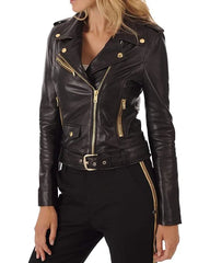 Women Lambskin Genuine Leather Jacket WJ 07
