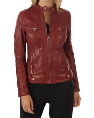 Women Lambskin Genuine Leather Jacket WJ 09