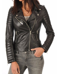 Women Lambskin Genuine Leather Jacket WJ 10