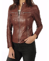 Women Lambskin Genuine Leather Jacket WJ 11