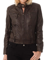 Women Lambskin Genuine Leather Jacket WJ 16
