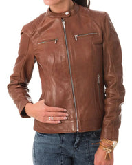Women Lambskin Genuine Leather Jacket WJ 24