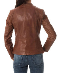 Women Lambskin Genuine Leather Jacket WJ 24