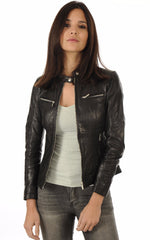 Women Genuine Leather Jacket WJ 22