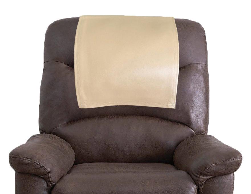 Genuine Leather Slipcover Headrest Beige freeshipping - SkinOutfit