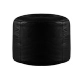 Genuine Cowhide Leather Ottoman Pouf Footrest Black freeshipping - SkinOutfit