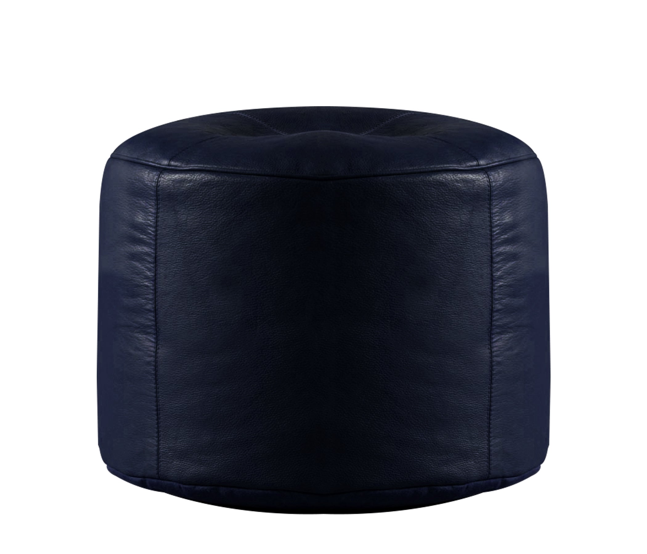 Genuine Cowhide Leather Ottoman Pouf Footrest Blue - SkinOutfit