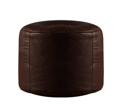 Genuine Cowhide Leather Ottoman Pouf Footrest Brown freeshipping - SkinOutfit