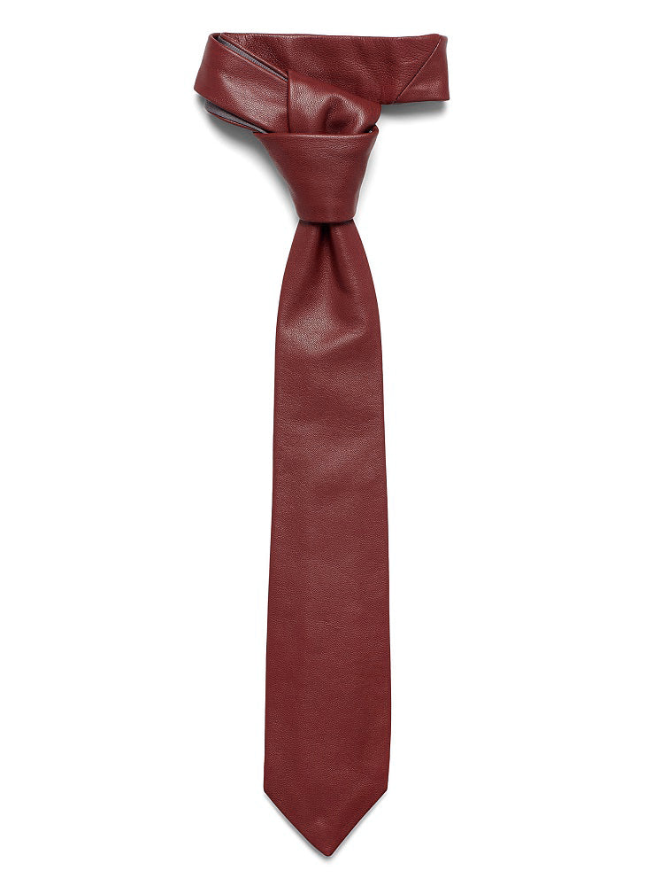 Lambskin Genuine Leather Tie Maroon - SkinOutfit