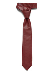 Lambskin Genuine Leather Tie Maroon - SkinOutfit