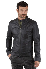 Men Genuine Leather Jacket MJ105 freeshipping - SkinOutfit