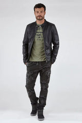 Men Genuine Leather Jacket MJ105 freeshipping - SkinOutfit