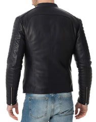 Men Lambskin Genuine Leather Jacket MJ225 freeshipping - SkinOutfit