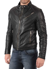 Men Lambskin Genuine Leather Jacket MJ286 freeshipping - SkinOutfit