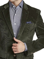 Men's Corduroy Sport Coat Blazer Jacket Green SkinOutfit