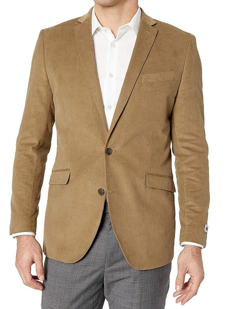 Men's Corduroy Sport Coat Blazer Jacket Beige SkinOutfit
