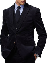 Men's Corduroy Sport Coat Blazer Jacket Black SkinOutfit