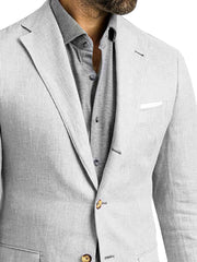 Men's Pure Cotton Linen Jacket Gray SkinOutfit