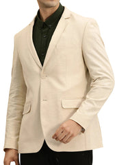 Men's Pure Cotton Linen Jacket Beige SkinOutfit