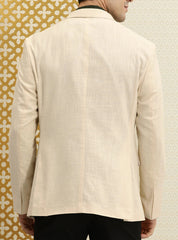 Men's Pure Cotton Linen Jacket Beige SkinOutfit