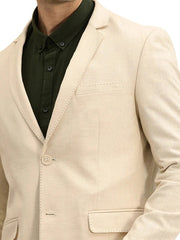 Men's Pure Cotton Linen Jacket Beige SkinOutfit