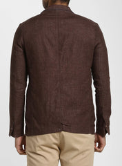 Men's Pure Cotton Linen Jacket Brown SkinOutfit